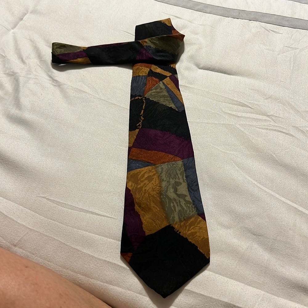 Park Avenue multi color Italian handmade 100% silk tie